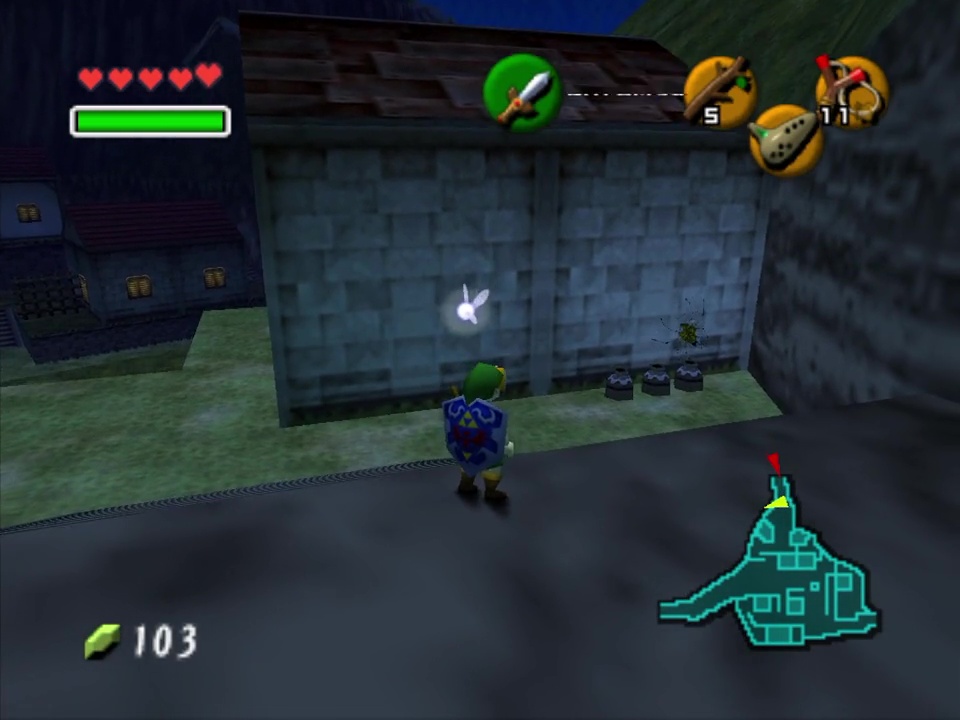 On a house near Death Mountain Trail in Kakariko Village (At Night)