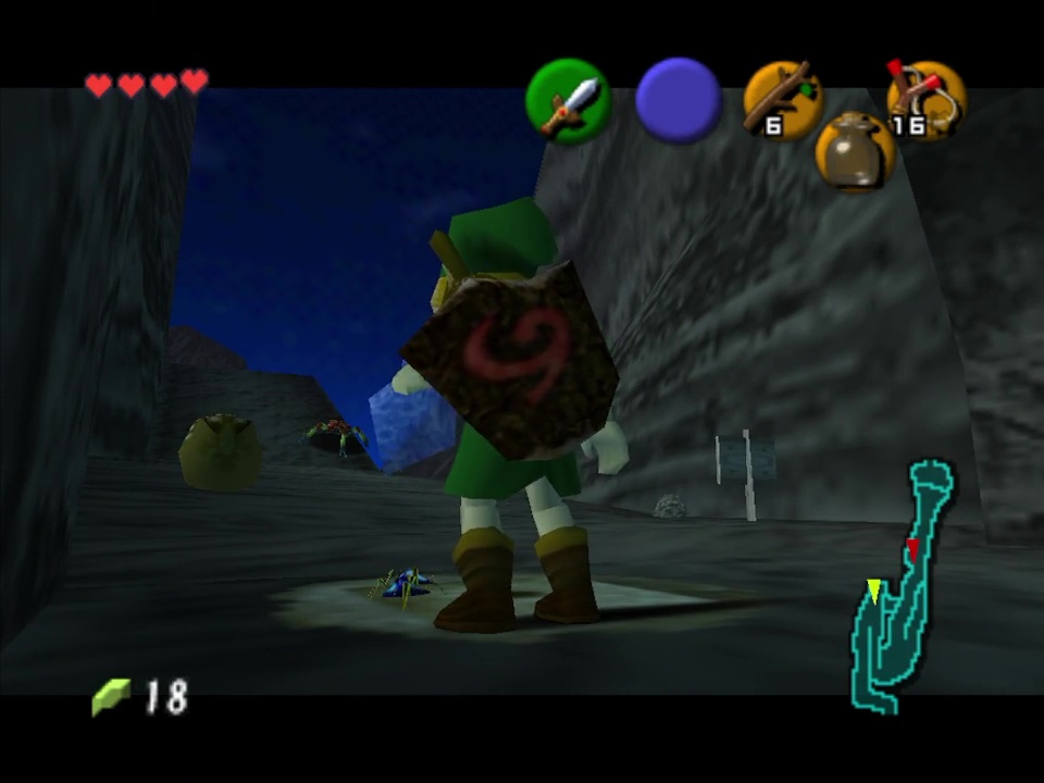Use a bottle of bugs near Dodongo's Cavern Entrance