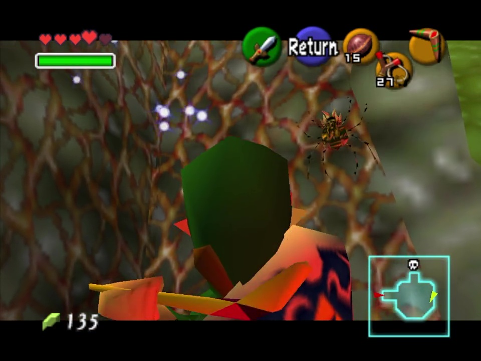 You'll see this one during the normal playthrough on some vines in the big room where you have to use your boomerang to flip the switch.