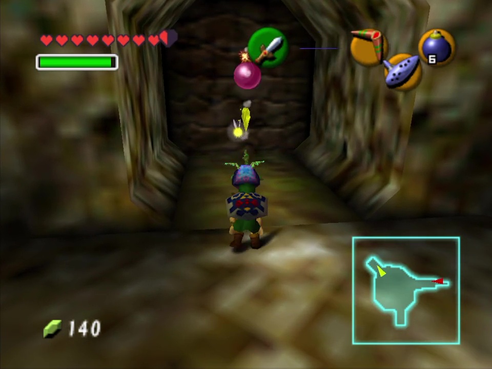 Bomb this wall in the Deku Tree and grab it with the Boomerang