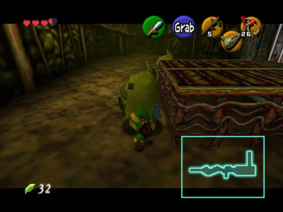 Push the statue on to the button to unlock the door