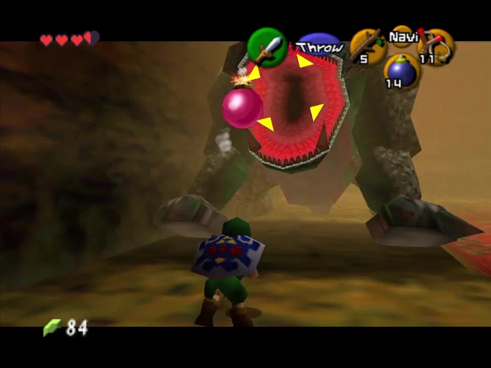 Throw a bomb in his mouth when he is sucking in air