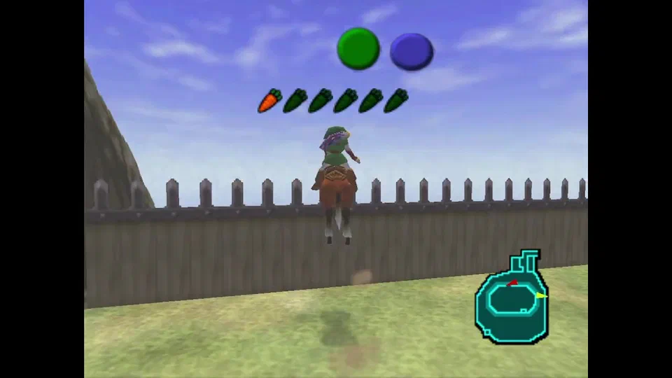 Jump over the outer fence to escape Lon Lon Ranch