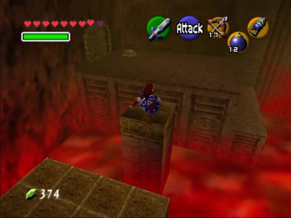 Jump across these platforms to unlock the trapped Goron to get key #1