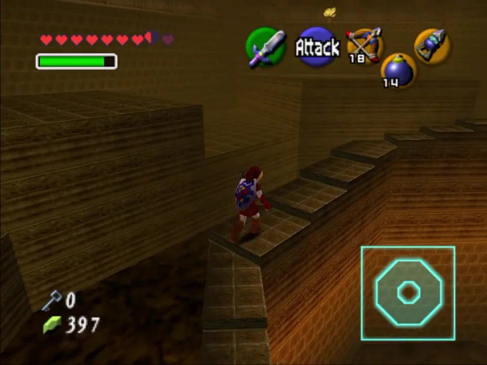 Hit the switch and run up this narrow bridge to the chest