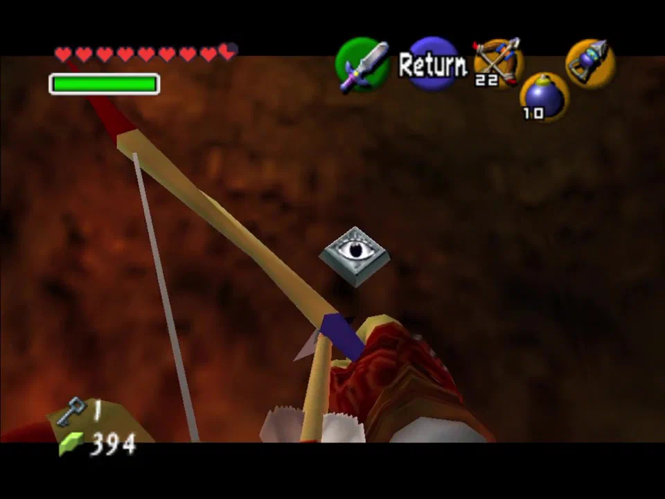 Shoot this eye in the narrow bridge room to get the map