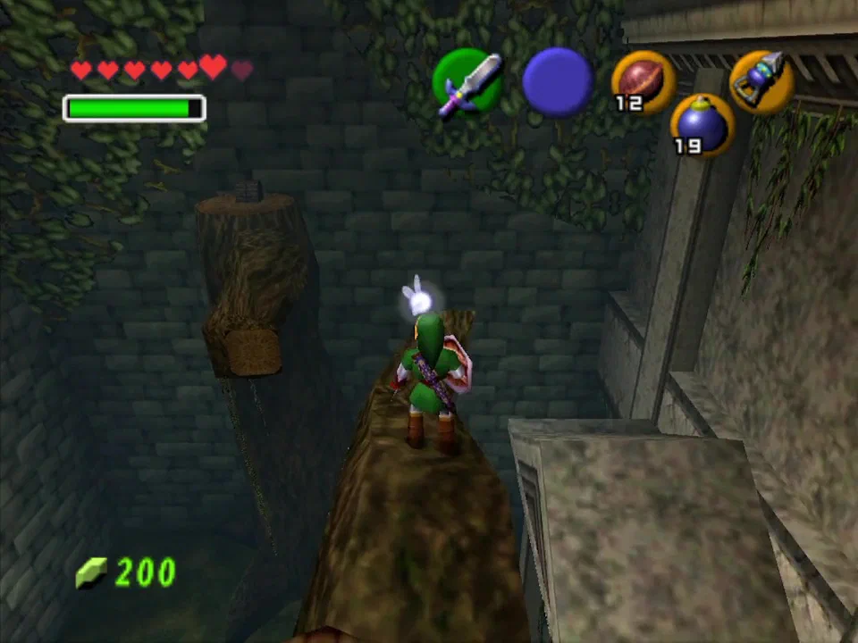 Get the first key by jumping across to open the chest