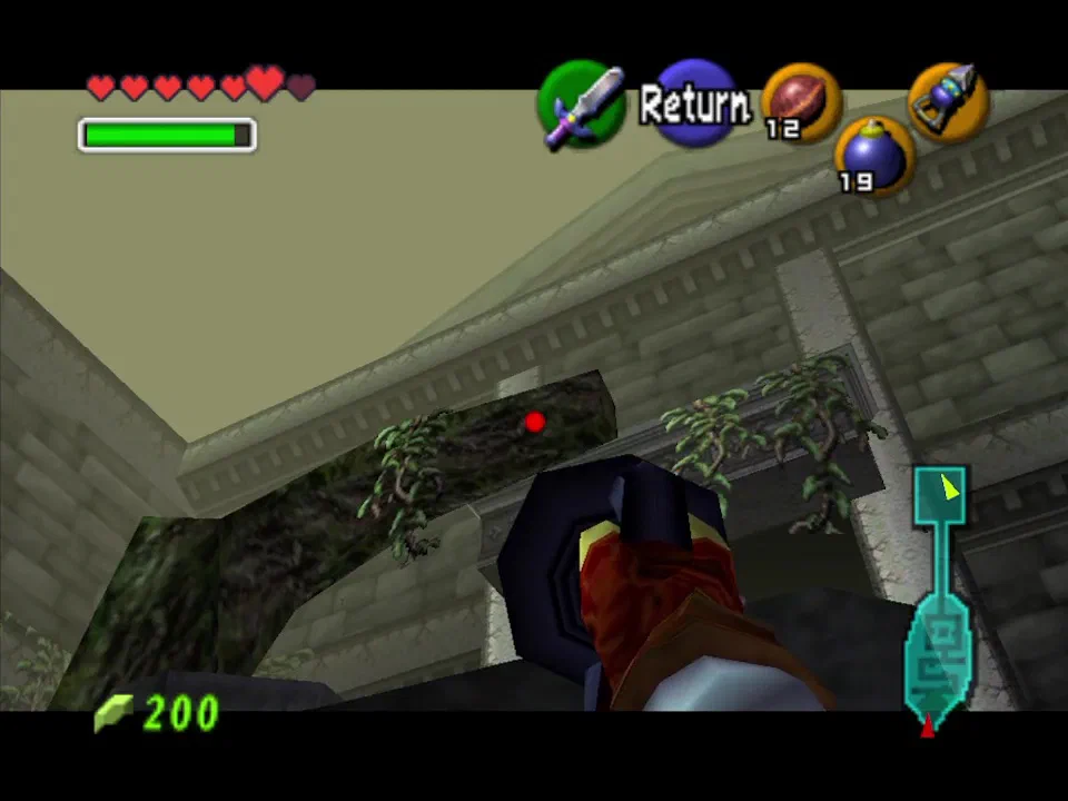 Use your hookshot to get into the Forest Temple