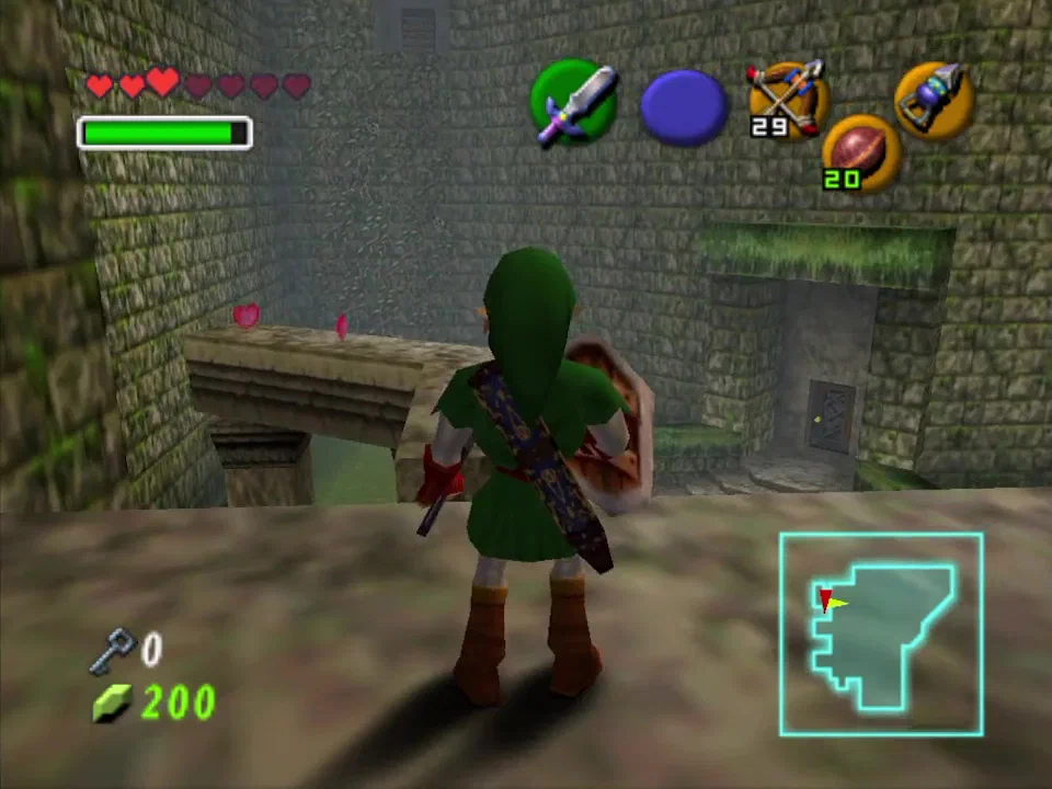 After falling down the hole and killing the skulls you can jump here to hookshot your 4th gold skulltula