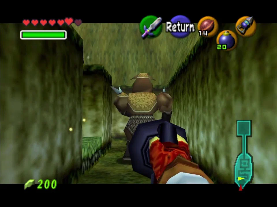You can hookshot these huge ogre guys in the back