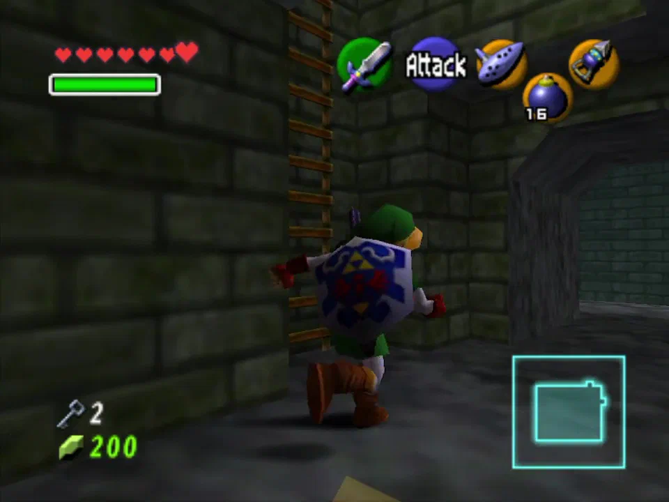 Climb this ladder to start pushing the 2nd block