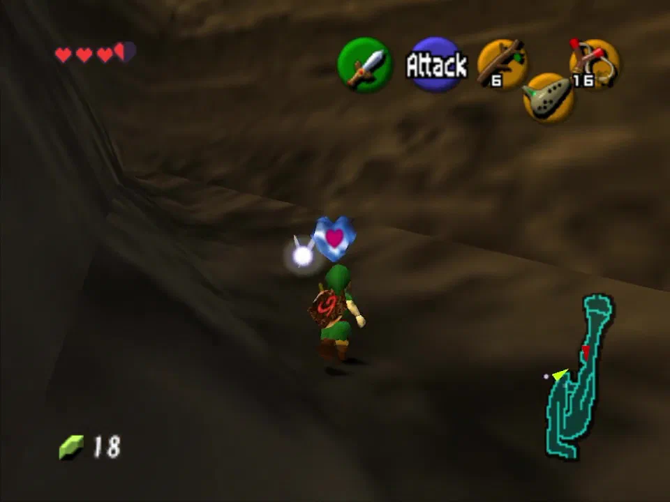 After backflipping you can grab the Heart Piece