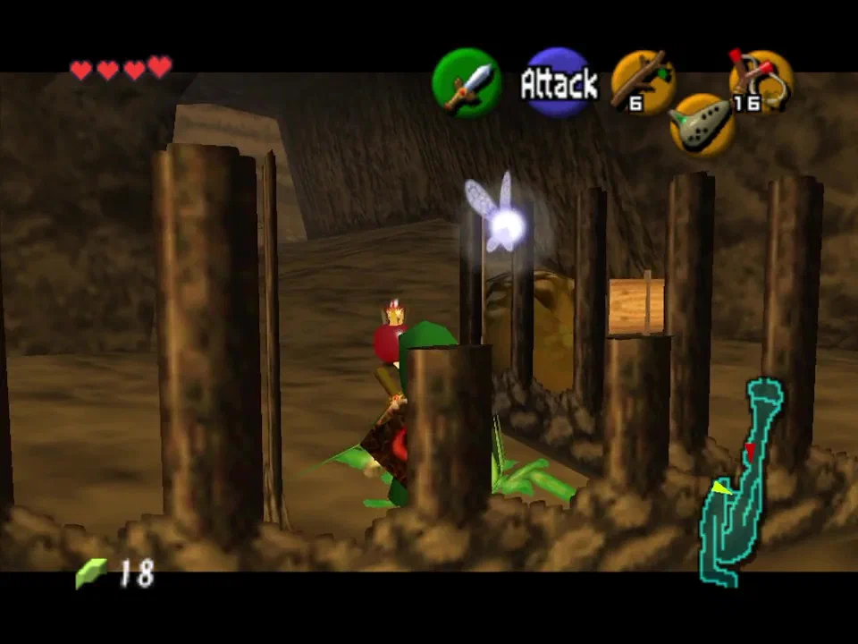 Backflip while facing this direction to grab a Heart Piece