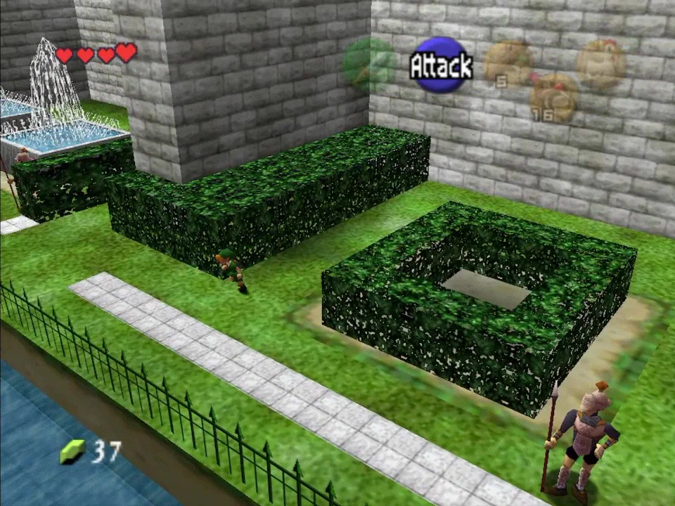 Carefully sneak around the guards by not letting them face you
