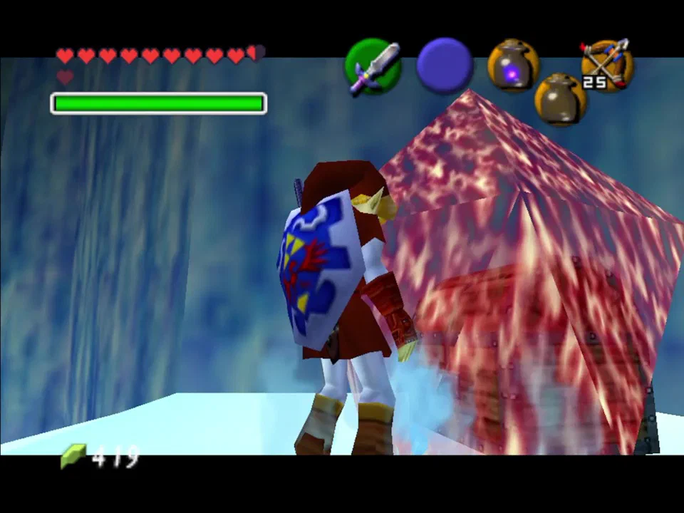 Dump the Blue Fire on the Red Ice to melt it