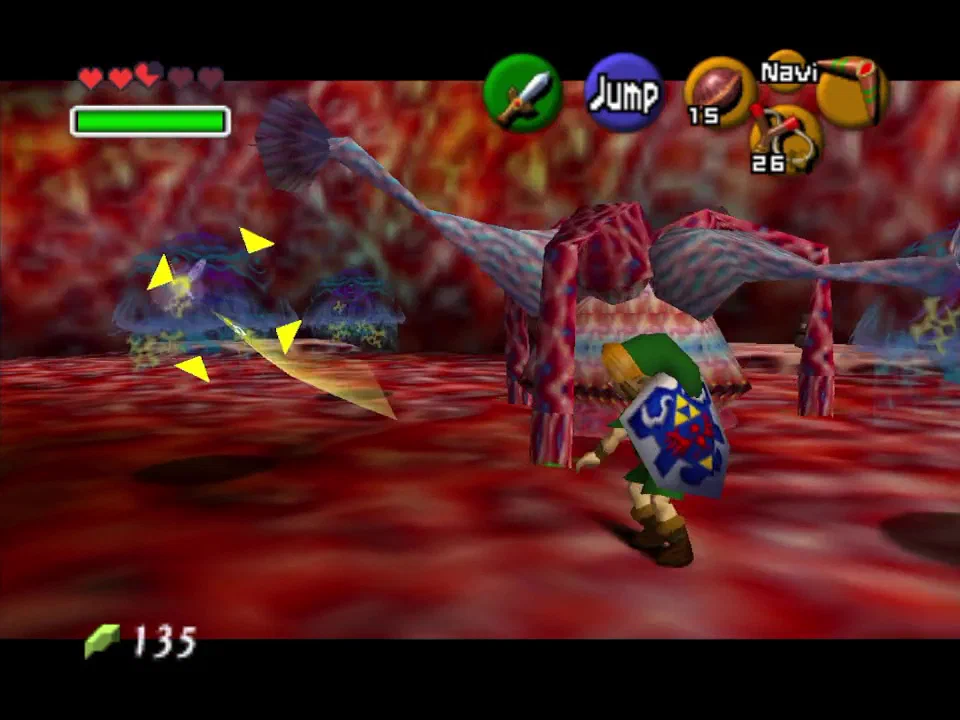 Now you'll need to wait until it calms down a bit, and then stun the body with your boomerang and then kill the jellyfish with your boomerang