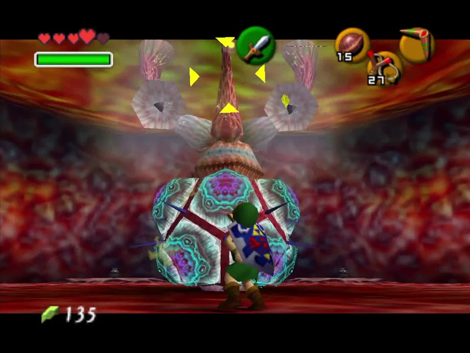 Lock on to the tentacles with the boomerang and destroy them all, and then stun the body and hit it with your sword