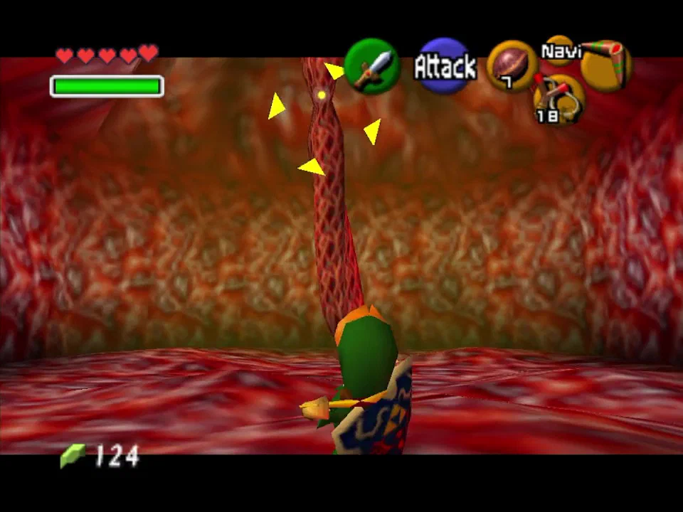 Lock onto the tentacle with your boomerang and hit it several times