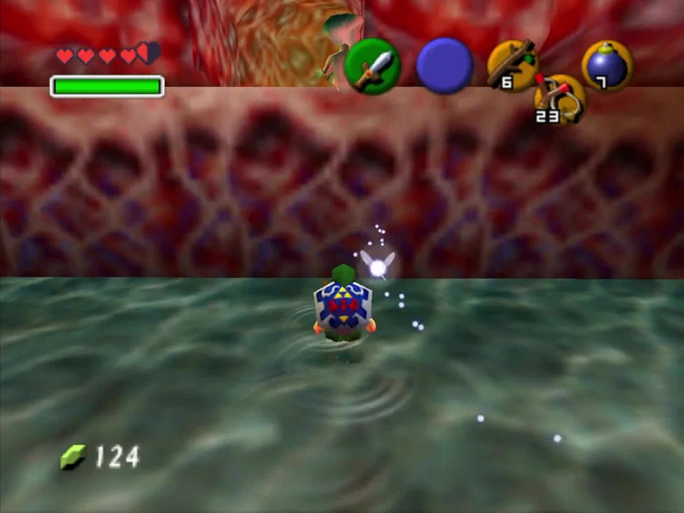 Throw Ruto to the Ledge before hitting the button