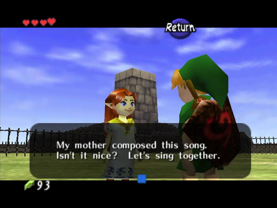 Take out your Ocarina in front of her after she says this, to learn Epona's Song
