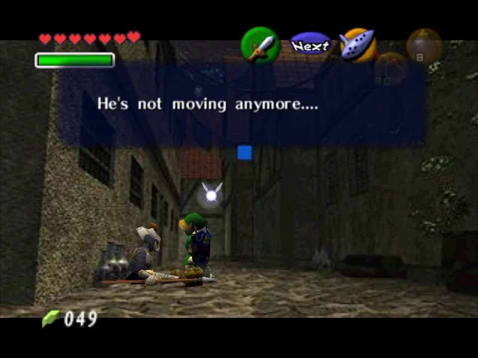 A relatively minor cut-scene only shows up once in the game right before you go to the Temple of Time
