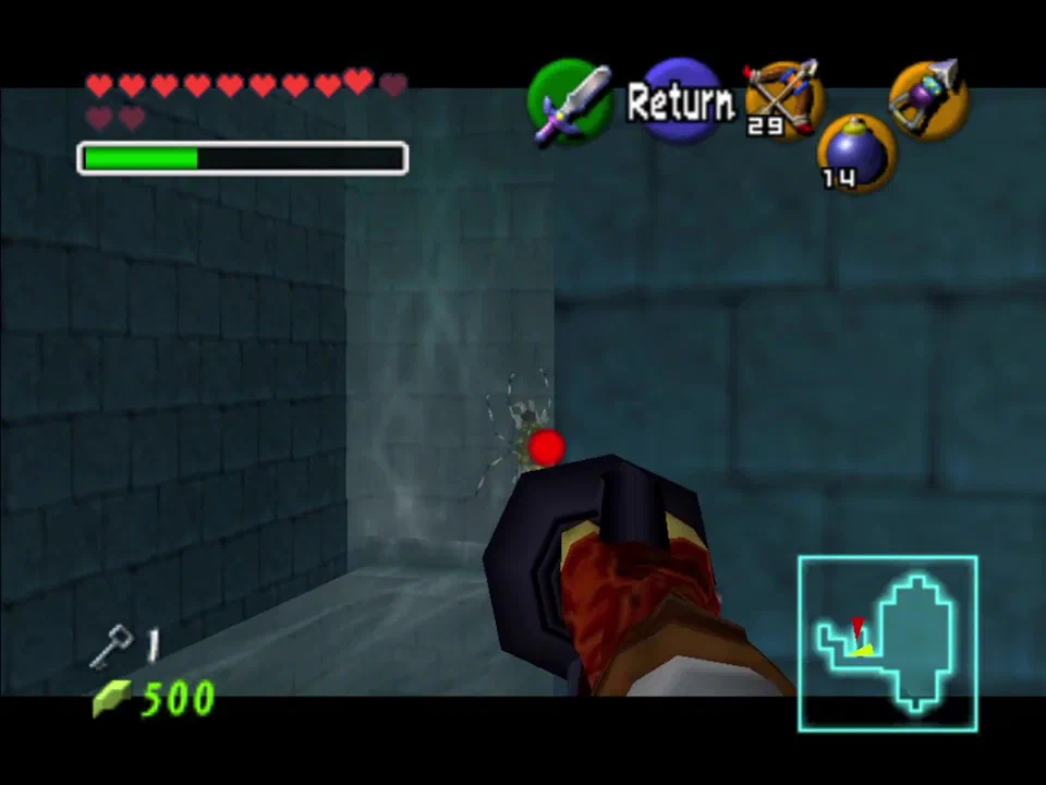 Grab this skulltula and then go into the path below it