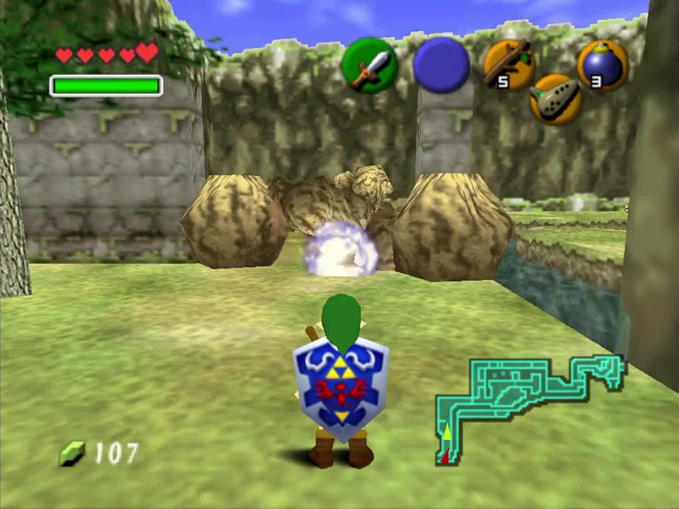 Bomb the rocks to get into Zora's River